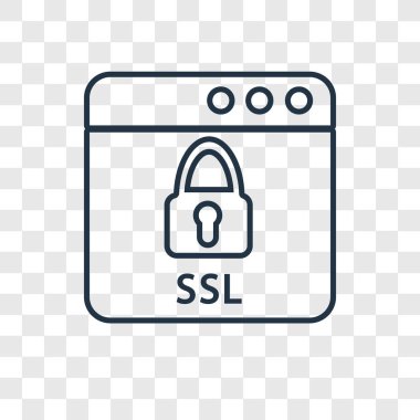 modaya uygun bir tasarım tarzı SSL simgesi. ssl simgesi üzerinde şeffaf arka plan izole. SSL vektör simgesi basit ve modern düz simgesi web sitesi, mobil, logo, app, UI. SSL simge vektör çizim, Eps10.
