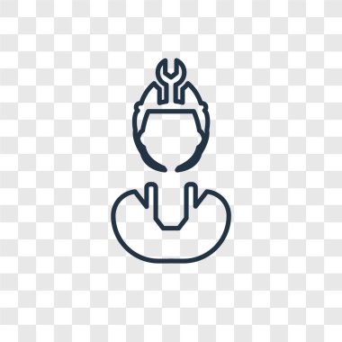 modaya uygun bir tasarım tarzı mühendis simgesi. saydam arka plan üzerinde izole mühendis simgesi. mühendis vektör simgesi basit ve modern düz simgesi web sitesi, mobil, logo, app, UI. mühendis simge vektör çizim, Eps10.