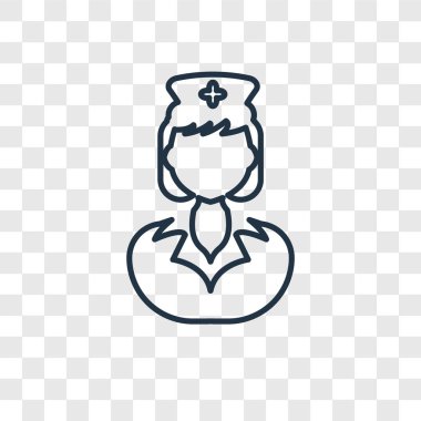 Hemşire simgesi modaya uygun bir tasarım tarzı. Hemşire simgesi üzerinde şeffaf arka plan izole. hemşire vektör simgesi basit ve modern düz simgesi web sitesi, mobil, logo, app, UI. simge vektör çizim, Eps10 hemşire.