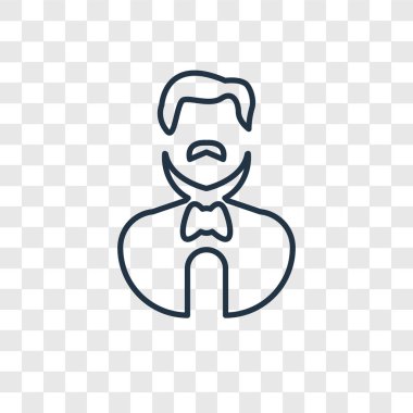 modaya uygun bir tasarım tarzı garson simgesi. Garson simgesi üzerinde şeffaf arka plan izole. Garson vektör simgesi basit ve modern düz simgesi web sitesi, mobil, logo, app, UI. Garson simge vektör çizim, Eps10.