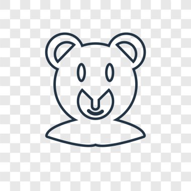 modaya uygun bir tasarım tarzı ayı simgesi. saydam arka plan üzerinde izole simgesi ayı. ayı simgesi basit vektör ve modern düz UI uygulaması, web sitesi, mobil, logo, sembol. ayı simge vektör çizim, Eps10.