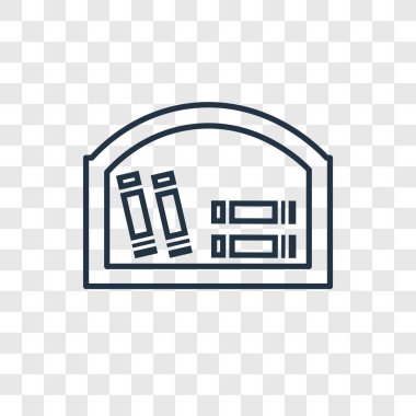 modaya uygun bir tasarım tarzı kitaplık simgesi. saydam arka plan üzerinde izole bookshelf simgesi. Kitaplık vektör simgesi basit ve modern düz simgesi web sitesi, mobil, logo, app, UI. Kitaplık simge vektör çizim, Eps10.