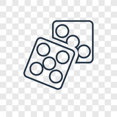 modaya uygun bir tasarım tarzı zar simgesi. saydam arka plan üzerinde izole zar simgesi. zar vektör simgesi basit ve modern düz simgesi web sitesi, mobil, logo, app, UI. zar simge vektör çizim, Eps10.