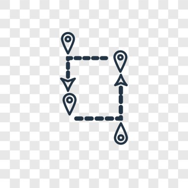 modaya uygun bir tasarım tarzı yol simgesi. saydam arka plan üzerinde izole yol simgesi. rota vektör simgesi basit ve modern düz simgesi web sitesi, mobil, logo, app, UI. rota simge vektör çizim, Eps10.