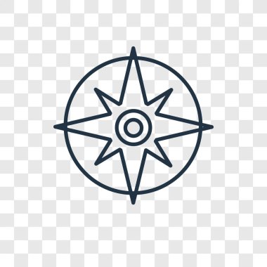 Pusula simgesini modaya uygun bir tasarım tarzı. Pusula simgesini şeffaf arka plan üzerinde izole. Pusula vektör simgesi basit ve modern düz simgesi web sitesi, mobil, logo, app, UI. simge vektör çizim, Eps10 pusula.