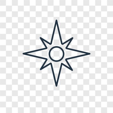 Pusula simgesini modaya uygun bir tasarım tarzı. Pusula simgesini şeffaf arka plan üzerinde izole. Pusula vektör simgesi basit ve modern düz simgesi web sitesi, mobil, logo, app, UI. simge vektör çizim, Eps10 pusula.
