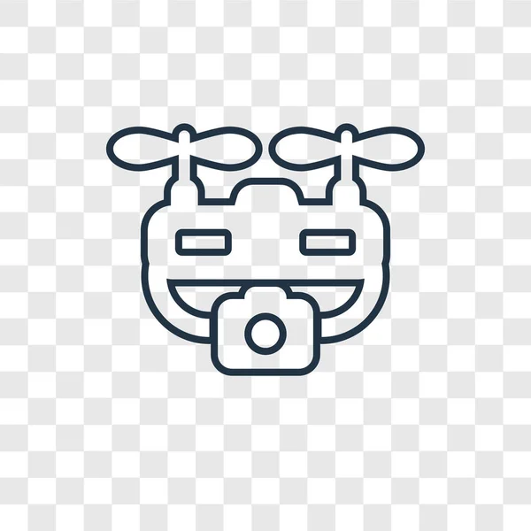 Drone Icon Trendi Design Stílusban Drone Icon Elszigetelt Átlátszó Háttér — Stock Vector