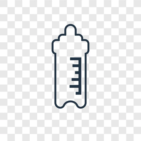 哺乳瓶のトレンディなデザイン スタイルのアイコン 哺乳瓶のアイコンが透明な背景に分離されました 哺乳瓶の Web サイト アプリ ベクトル アイコン シンプルでモダンなフラット記号 — ストックベクタ