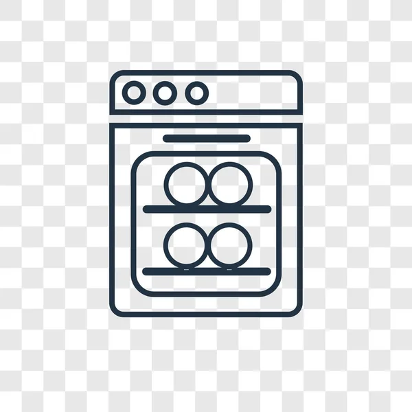 トレンディなデザイン スタイルの食器洗い機のアイコン 食器洗い機のアイコンが透明な背景に分離されました 食器洗い機の Web サイト アプリ ベクトル アイコン シンプルでモダンなフラット記号 — ストックベクタ