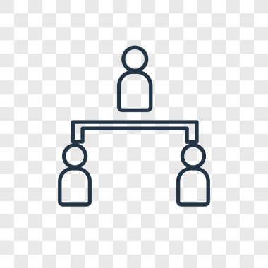 Hiyerarşik yapı kavramı vektör lineer simgesini şeffaf arka plan, hiyerarşik yapı kavramı saydamlık kavramı anahat tarzı üzerinde izole