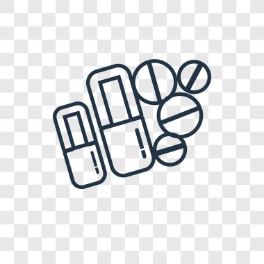 modaya uygun bir tasarım tarzı hapları simgesi. hapları simgesi üzerinde şeffaf arka plan izole. hapları simgesi basit vektör ve modern düz UI uygulaması, web sitesi, mobil, logo, sembol. hapları simge vektör çizim, Eps10.