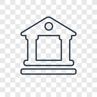 modaya uygun bir tasarım tarzı Müzesi simgesi. saydam arka plan üzerinde izole Müzesi simgesi. Müze vektör simgesi basit ve modern düz simgesi web sitesi, mobil, logo, app, UI. Müze simge vektör çizim, Eps10.