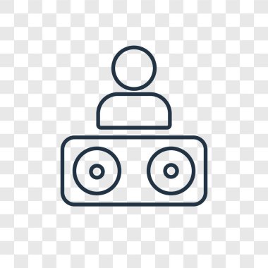 modaya uygun bir tasarım tarzı DJ simgesi. dj simgesi üzerinde şeffaf arka plan izole. DJ vektör simgesi basit ve modern düz simgesi web sitesi, mobil, logo, app, UI. DJ simge vektör çizim, Eps10.