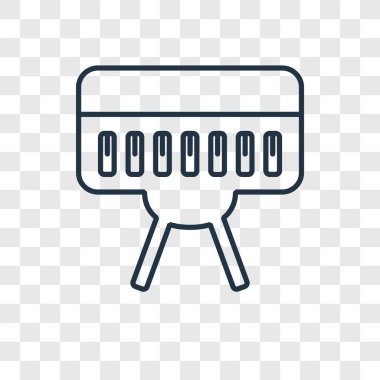 modaya uygun bir tasarım tarzı piyano simgesi. Piyano simgesi üzerinde şeffaf arka plan izole. Piyano vektör simgesi basit ve modern düz simgesi web sitesi, mobil, logo, app, UI. Piyano simge vektör çizim, Eps10.