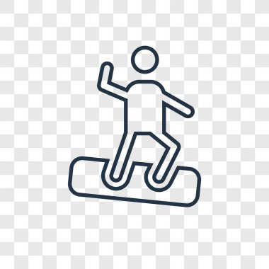 modaya uygun bir tasarım tarzı snowboard simgesi. saydam arka plan üzerinde izole snowboard simgesi. snowboard vektör simgesi basit ve modern düz simgesi web sitesi, mobil, logo, app, UI. snowboard simge vektör çizim, Eps10.