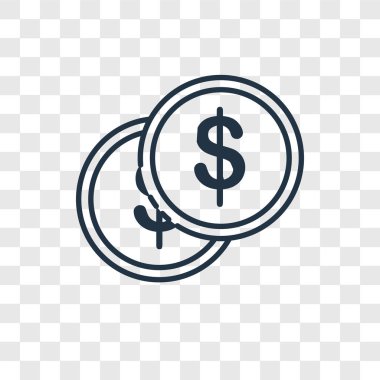sikke simge modaya uygun bir tasarım tarzı. saydam arka plan üzerinde izole sikke simge. sikke vektör simgesi basit ve modern düz simgesi web sitesi, mobil, logo, app, UI. sikke simge vektör çizim, Eps10.