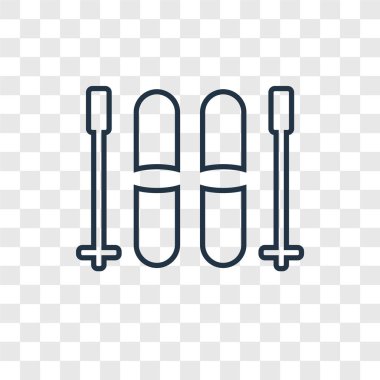 modaya uygun bir tasarım tarzı skii simgesi. saydam arka plan üzerinde izole skii simgesi. kayakla vektör simgesi basit ve modern düz simgesi web sitesi, mobil, logo, app, UI. kayakla simge vektör çizim, Eps10.