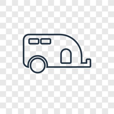 modaya uygun bir tasarım tarzı karavan simgesi. Karavan simgesi üzerinde şeffaf arka plan izole. Karavan vektör simgesi basit ve modern düz simgesi web sitesi, mobil, logo, app, UI. Karavan simge vektör çizim, Eps10.
