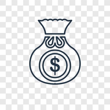 para çantası simgesini modaya uygun bir tasarım tarzı. para çantası simgesini şeffaf arka plan üzerinde izole. para çantası vektör simgesi basit ve modern düz simgesi web sitesi, mobil, logo, app, UI. para çantası simge vektör çizim, Eps10.