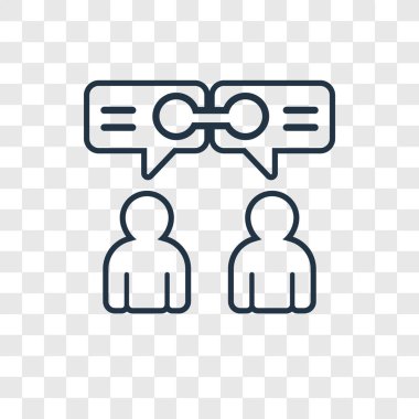 modaya uygun bir tasarım tarzı görüşme simgesi. saydam arka plan üzerinde izole görüşme simgesi. konuşma vektör simgesi basit ve modern düz simgesi web sitesi, mobil, logo, app, UI. konuşma simge vektör çizim, Eps10.