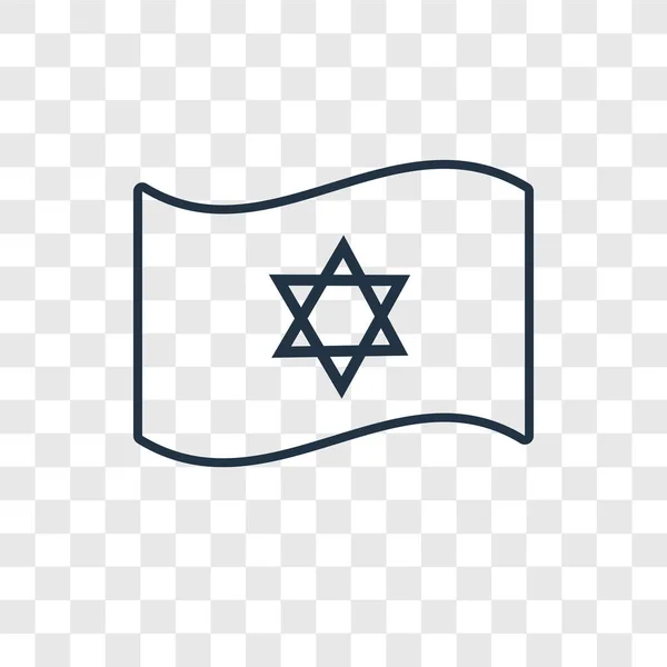 Икона Израильского Флага Модном Дизайнерском Стиле Значок Израильского Флага Выделен — стоковый вектор