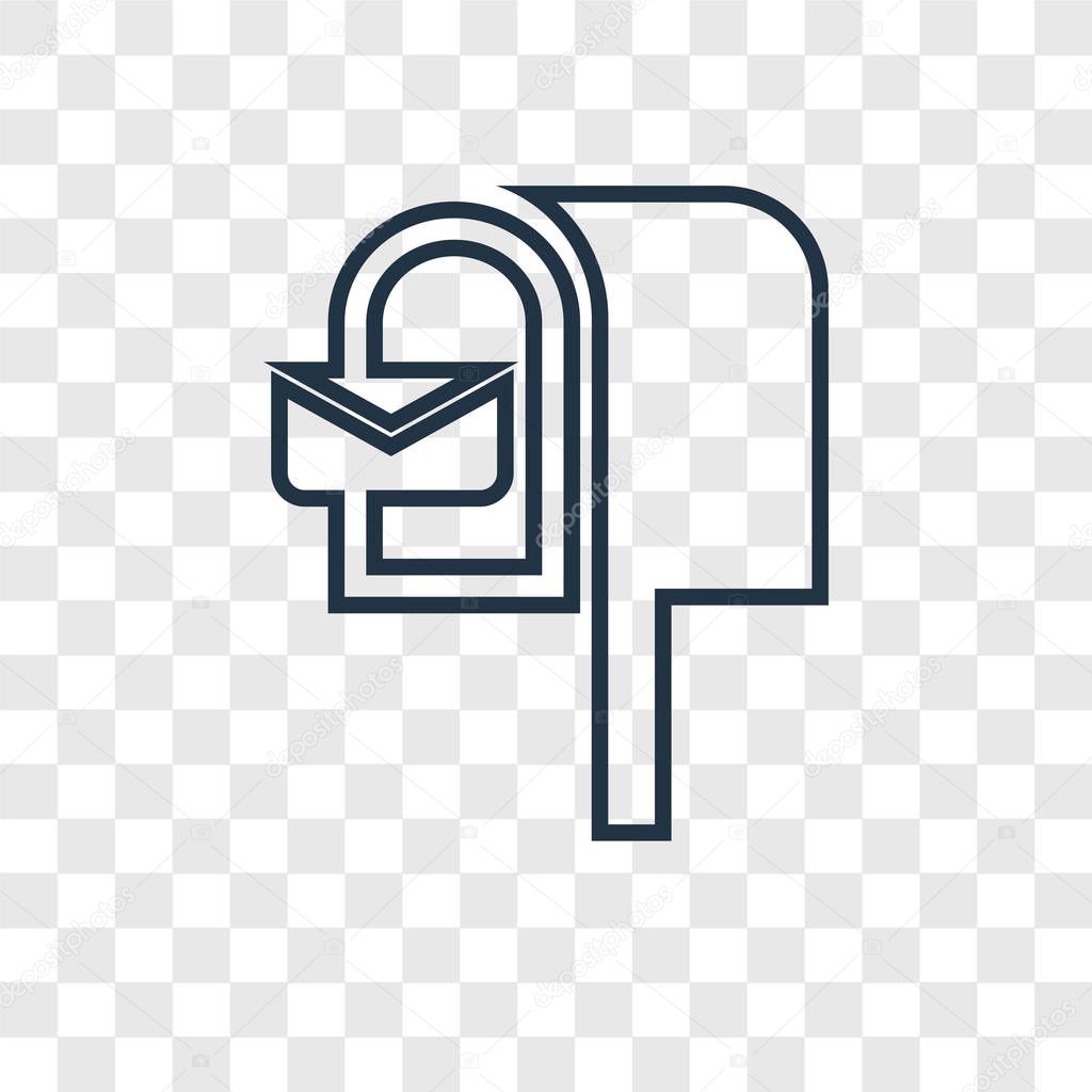 mailbox icon in trendy design style. mailbox icon isolated on transparent background. mailbox vector icon simple and modern flat symbol for web site, mobile, logo, app, UI. mailbox icon vector illustration, EPS10.