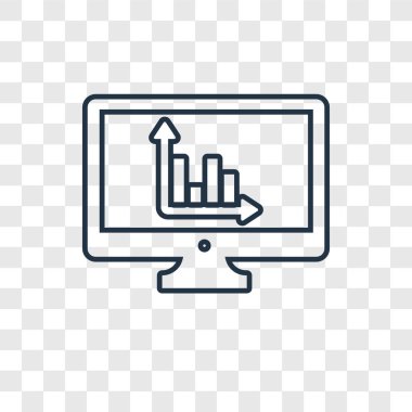 modaya uygun bir tasarım tarzı istatistikleri simgesi. saydam arka plan üzerinde izole istatistikleri simgesi. durum simgesi basit vektör ve modern düz UI uygulaması, web sitesi, mobil, logo, sembol. istatistikleri simge vektör çizim, Eps10.
