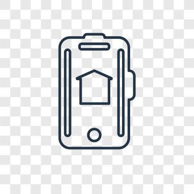 Akıllı ev simgesini modaya uygun bir tasarım tarzı. Akıllı ev simgesini şeffaf arka plan üzerinde izole. Akıllı ev vektör simgesi basit ve modern düz simgesi web sitesi, mobil, logo, app, UI. Akıllı ev simgesini vektör çizim, Eps10.