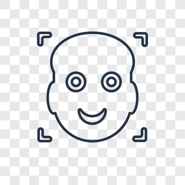 yüz tarama simgesi modaya uygun bir tasarım tarzı. yüz tarama simgesi üzerinde şeffaf arka plan izole. yüz tarama vektör simgesi basit ve modern düz simgesi web sitesi, mobil, logo, app, için Kullanıcı arabirimi. yüz tarama simge vektör çizim, Eps10.