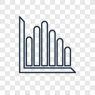 çubuk grafik simge modaya uygun bir tasarım tarzı. çubuk grafik simgesini şeffaf arka plan üzerinde izole. grafik vektör simgesi basit ve modern düz sembolü için web sitesi, mobil, logo, app, UI. çubuk grafik simge vektör çizim, Eps10.