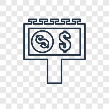 modaya uygun bir tasarım tarzı Billboard simgesi. saydam arka plan üzerinde izole billboard simgesi. Billboard vektör simgesi basit ve modern düz simgesi web sitesi, mobil, logo, app, UI. Billboard simge vektör çizim, Eps10.