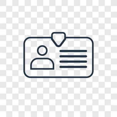 kimlik kartı simgesi modaya uygun bir tasarım tarzı. kimlik kartı simgesi üzerinde şeffaf arka plan izole. kimlik kartı vektör simgesi basit ve modern düz simgesi web sitesi, mobil, logo, app, UI. kimlik kartı simge vektör çizim, Eps10.