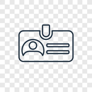 kimlik kartı simgesi modaya uygun bir tasarım tarzı. kimlik kartı simgesi üzerinde şeffaf arka plan izole. kimlik kartı vektör simgesi basit ve modern düz simgesi web sitesi, mobil, logo, app, UI. kimlik kartı simge vektör çizim, Eps10.