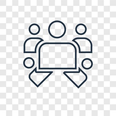 Hiyerarşik yapı kavramı vektör lineer simgesini şeffaf arka plan, hiyerarşik yapı kavramı saydamlık kavramı anahat tarzı üzerinde izole