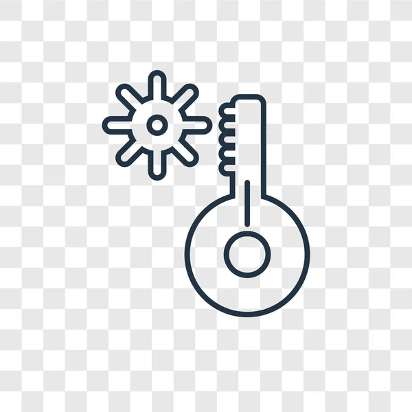トレンディなデザイン スタイルの温度アイコン 温度のアイコンが透明な背景に分離されました 温度の Web サイト アプリ ベクトル アイコン シンプルでモダンなフラット記号 — ストックベクタ