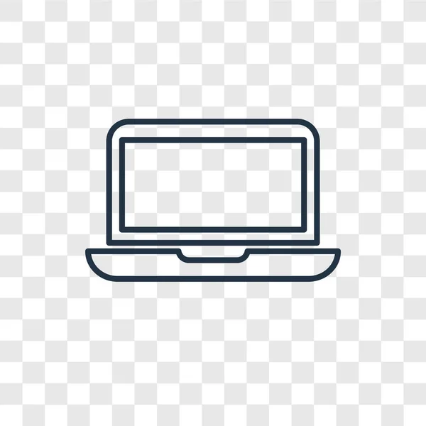トレンディなデザイン スタイルでノート パソコンのアイコン ラップトップのアイコンが透明な背景に分離します ノート パソコンの Web サイト アプリ ベクトル — ストックベクタ