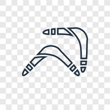 modaya uygun bir tasarım tarzı bumerang simgesi. Bumerang simgesi üzerinde şeffaf arka plan izole. Bumerang vektör simgesi basit ve modern düz simgesi web sitesi, mobil, logo, app, UI. Bumerang simge vektör çizim, Eps10.