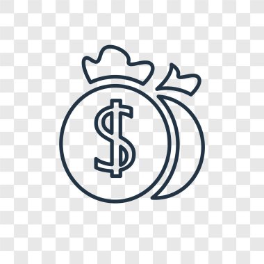 para çantası simgesini modaya uygun bir tasarım tarzı. para çantası simgesini şeffaf arka plan üzerinde izole. para çantası vektör simgesi basit ve modern düz simgesi web sitesi, mobil, logo, app, UI. para çantası simge vektör çizim, Eps10.