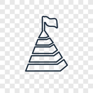 modaya uygun bir tasarım tarzı piramit simgesi. Piramit simgesi üzerinde şeffaf arka plan izole. Piramit vektör simgesi basit ve modern düz simgesi web sitesi, mobil, logo, app, UI. Piramit simge vektör çizim, Eps10.
