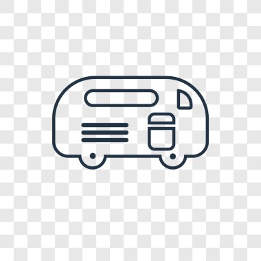 modaya uygun bir tasarım tarzı karavan simgesi. Karavan simgesi üzerinde şeffaf arka plan izole. Karavan vektör simgesi basit ve modern düz simgesi web sitesi, mobil, logo, app, UI. Karavan simge vektör çizim, Eps10.