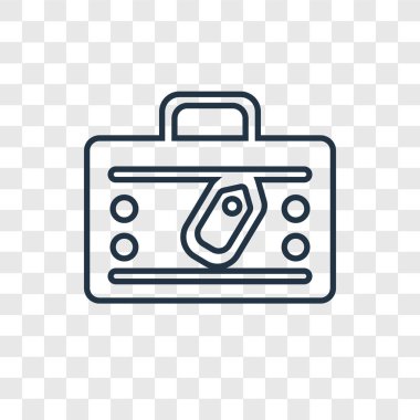 modaya uygun bir tasarım tarzı Bagaj simgesi. Bagaj simgesi üzerinde şeffaf arka plan izole. Bagaj vektör simgesi basit ve modern düz simgesi web sitesi, mobil, logo, app, UI. Bagaj simge vektör çizim, Eps10.
