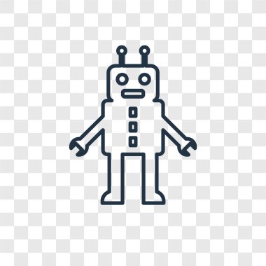 robot oyuncak simge modaya uygun bir tasarım tarzı. robot oyuncak simgesi üzerinde şeffaf arka plan izole. robot oyuncak vektör simgesi basit ve modern düz simgesi web sitesi, mobil, logo, app, UI. robot oyuncak simge vektör çizim, Eps10.