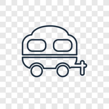 modaya uygun bir tasarım tarzı karavan simgesi. Karavan simgesi üzerinde şeffaf arka plan izole. Karavan vektör simgesi basit ve modern düz simgesi web sitesi, mobil, logo, app, UI. Karavan simge vektör çizim, Eps10.