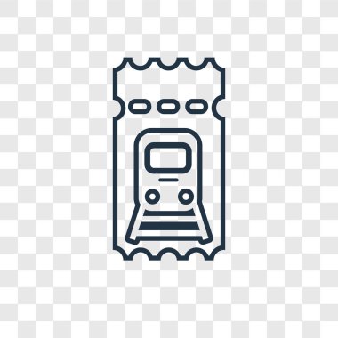 tren bilet simgesi modaya uygun bir tasarım tarzı. tren bilet simgesi üzerinde şeffaf arka plan izole. Bilet vektör simgesi basit ve modern düz simgesi web sitesi, mobil, logo, app, tren UI. tren bilet simge vektör çizim, Eps10.