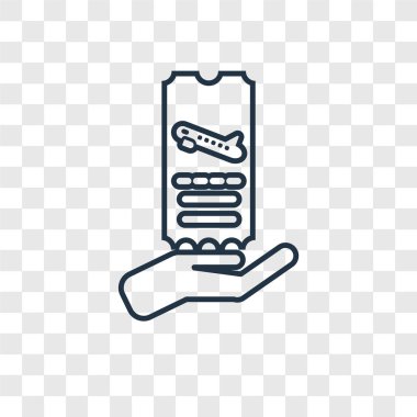 modaya uygun bir tasarım tarzı bilet simgesi. saydam arka plan üzerinde izole bilet simgesi. Bilet vektör simgesi basit ve modern düz simgesi web sitesi, mobil, logo, app, UI. Bilet simge vektör çizim, Eps10.