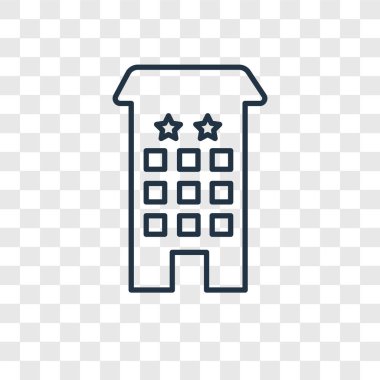 Hotel Icon modaya uygun bir tasarım tarzı. hotel Icon şeffaf arka plan üzerinde izole. Otel vektör simgesi basit ve modern düz simgesi web sitesi, mobil, logo, app, UI. Otel simge vektör çizim, Eps10.