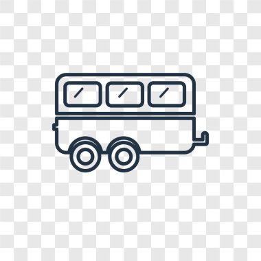 modaya uygun bir tasarım tarzı karavan simgesi. Karavan simgesi üzerinde şeffaf arka plan izole. Karavan vektör simgesi basit ve modern düz simgesi web sitesi, mobil, logo, app, UI. Karavan simge vektör çizim, Eps10.