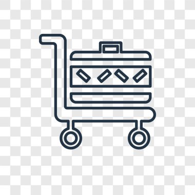 modaya uygun bir tasarım tarzı Bagaj simgesi. Bagaj simgesi üzerinde şeffaf arka plan izole. Bagaj vektör simgesi basit ve modern düz simgesi web sitesi, mobil, logo, app, UI. Bagaj simge vektör çizim, Eps10.