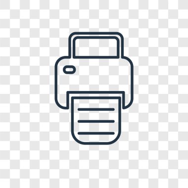 Yazıcı simgesi modaya uygun bir tasarım tarzı. Yazıcı simgesi üzerinde şeffaf arka plan izole. Yazıcı vektör simgesi basit ve modern düz simgesi web sitesi, mobil, logo, app, UI. Yazıcı simgesi vektör çizim, Eps10.