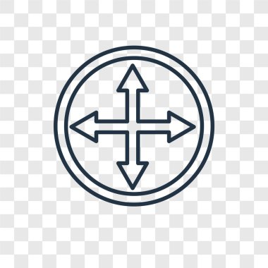 modaya uygun bir tasarım tarzı daire boyutları simgesi. Daire boyutları simgesi üzerinde şeffaf arka plan izole. Daire boyutları simgesi basit vektör ve modern düz UI uygulaması, web sitesi, mobil, logo, sembol. Daire boyutları simge vektör çizim, Eps10.